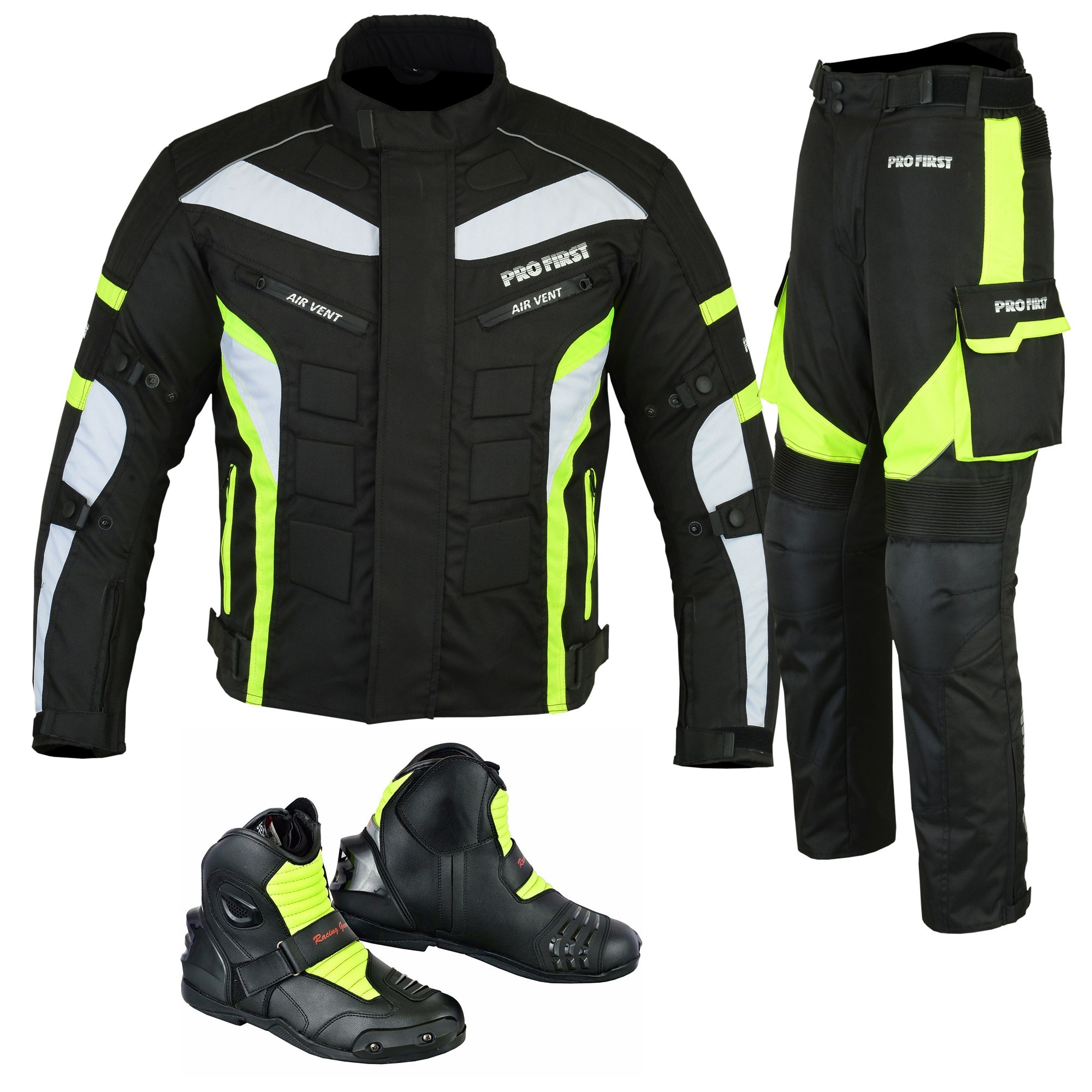 Black /& Green, X-Large JKT-007 Waterproof Motorbike Motorcycle Jacket in Cordura Fabric and CE Approved Armour 6 Packs Design Most Popular