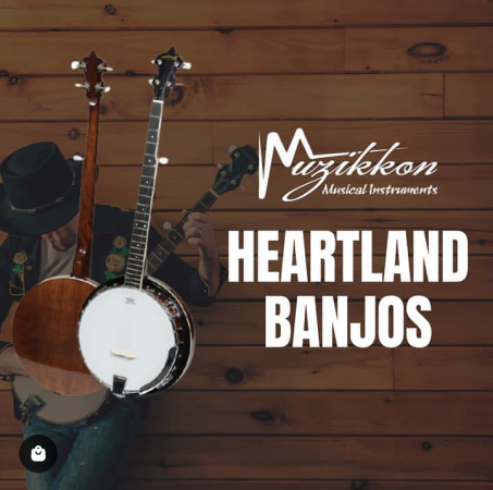 HEARTLAND 5-STRING BANJO 24 BRACKET WITH CLOSED SOLID BACK AND GEARED 5TH TUNER