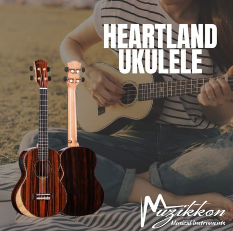 HEARTLAND TENOR UKULELE EBONY WITH EQ