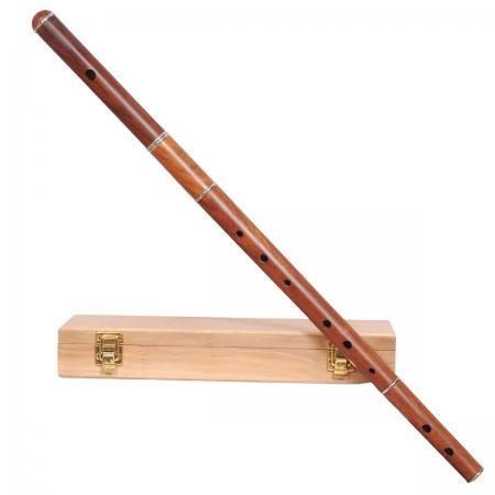 FLUTE IRLANDÉS D TUNE  ROSEWOOD CON  DIAPOSITIVA DE SINTONIZACIÓN  CON CAJA DE MADERA