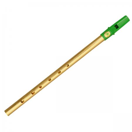 Clare irish tin whistle in d brass green