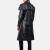 Men's Fashion Clothing Long Button Leather Coat