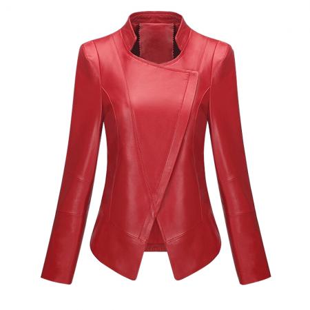 Classic Design Ladies Faux Artificial Leather Fashion Jacket