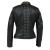 Fashion PU Leather Slim Zipper Long Sleeved Motorcycle Girl's Coat Jacket