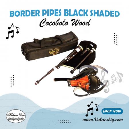 Border Pipes Cocobolo Wood Black Pintado, Fuelle Soplado