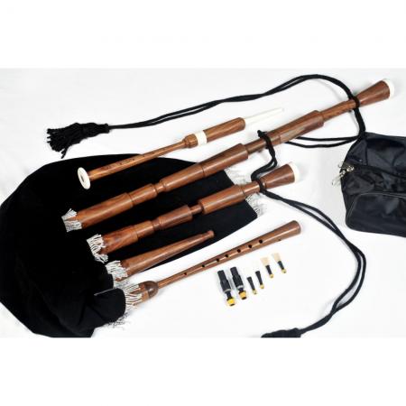 Italian - Medivel Bagpipes - Western European 2 Drones, Rosewood, Velvet