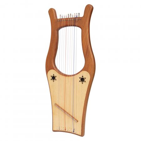 MUZIKKON LARGE KINNOR HARP, 10 STRING RED CEDAR