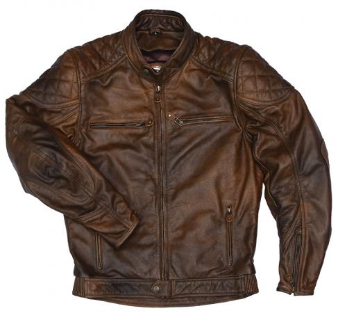 Veste en cuir nickelé