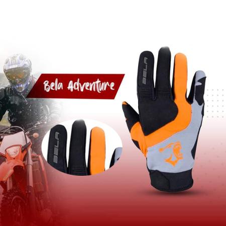 Bela Adventure Motorcycle Gloves Black/Orange