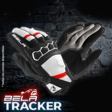 Bela Tracker Men Motorbike Gloves- Black/White/Red