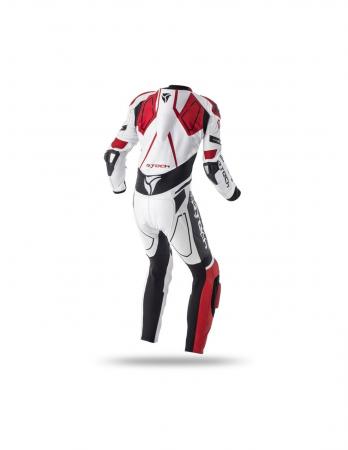 R-Tech Rising Star Motorcycle Leather Racing Suit white/black/red