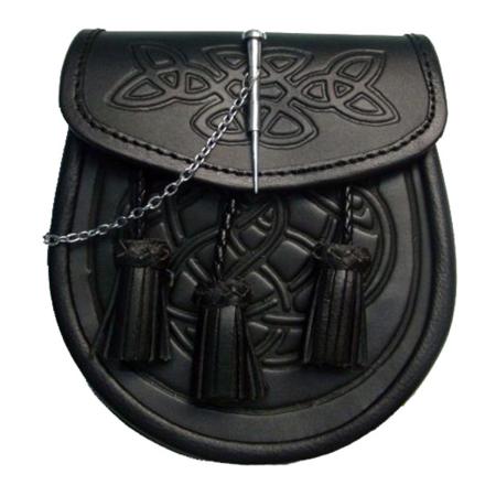 Celtic Embossed Leather Sporran