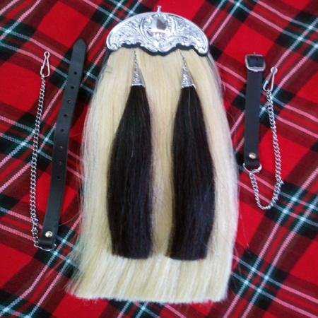 Horse Hair Sporran with Silver Engraved Celtic Cantle