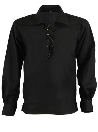 Jacobite Ghillie Kilt Shirt Black
