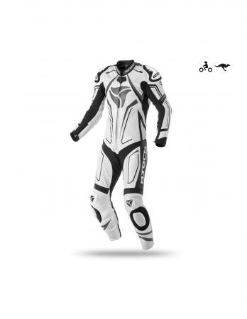 R-Tech Rising Star Mix Kangaroo Combinaisons de Moto Blanc/Noir