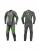 Shua Infinity Fato de corrida de motocicleta de couro 1peça Preto/Verde