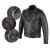 PROFIRST BRANDO CHAQUETA DE MOTO DE CUERO CON ARMADURA (NEGRO)