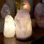 Lámpara de sal del Himalaya natural blanca rara hecha a mano con enchufe de bulbo del Reino Unido, el mejor regalo