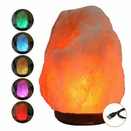 NUOVA LAMPADA DI SALE DELL'HIMALAYA USB ROSA DI CRISTALLO LAMPADA DI SALE DI ROCCA LED NATURALE MULTI COLORI