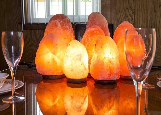 Himalayan Salt Lamp Crystal Rock Lamp Night Light with Wood Base, Bulb & Switch