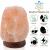 2 Pack Natural Himalayan Salt Lamp Hand Carved with Genuine Wood Base, Bulb Plug