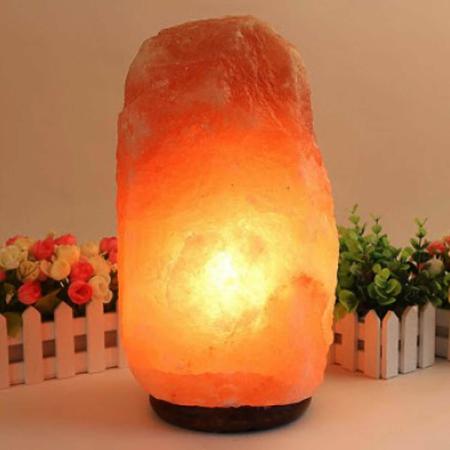 Large 7-9 KG Natural Himalayan Salt Lamp wooden base with UK plug cable and bulb