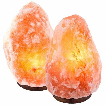 2 Pcs Crafted Himalayan Salt Lamp Natural Shape 3-5 kg Including (Cable + Bulb)