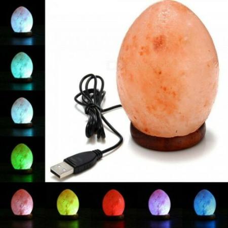 Pink Himalayan Salt Lamp Night Table Lamps, Colors Changing with USB Cable