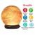 USB Himalayan Salt Lamp Hand Carved Genuine Wood Base Colors Changing Salt Lamp