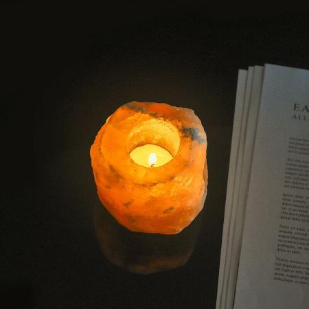 Himalayan Pink Salt Rock Candle Holder Tea Light Natural Shape Christmas gift UK