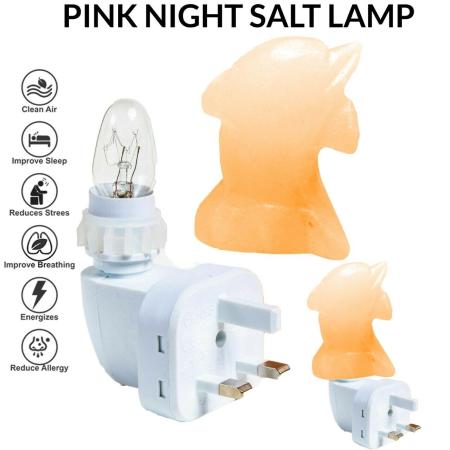 100% Natural Crystal Pink Himalayan Night Salt Lamp Crafted Dolfin Shape Lamp UK