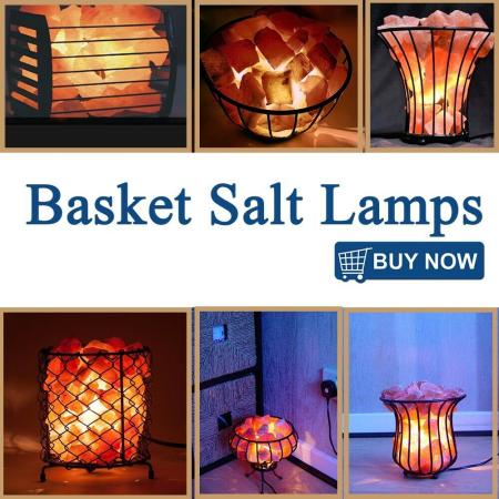 Himalayan Salt Lamp Baskets Crystal Rock Salt Lamp with Chunks Night Lamps Decor