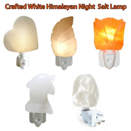 New Mini Hand Crafted Natural Crystal Himalayan White Salt Lamp Night Light Wall