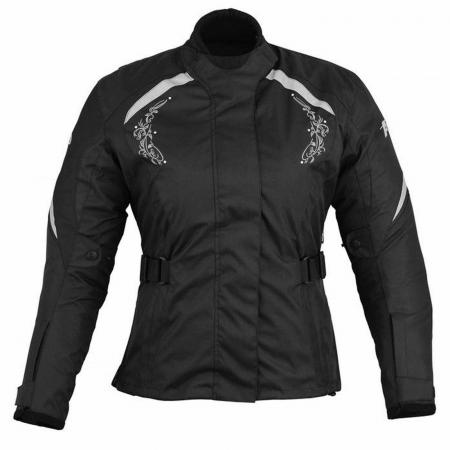 Profirst A Star Ladies Motorcycle Jacket (Black & Silver)