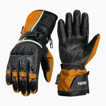 GANTS PROFIRST BIKE RACING EN CUIR (ORANGE)