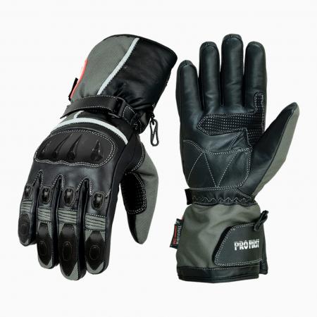PROFIRST COWHIDE LEATHER MOTORCYCLE GLOVES (GREY)

Pro First’s 100% Waterproof Gloves
Material: Combination of Cowhide Leather and Cordura Fabric.
Lined with high quality Foam Ply material.
Velcro wrist strap adjustment
Molded carbon knuckles protection
Fully Heated
Breathable
Adjustable
Neoprene Padding
Reflector Tape