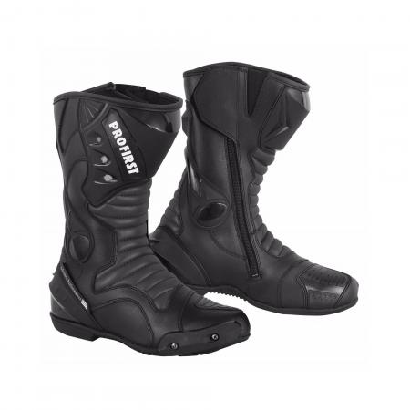 Profirst high ankle leather biker boots (black)