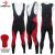 Leader Cycling Jersey & Style Bib Tight Set With Gloves Red/Black
