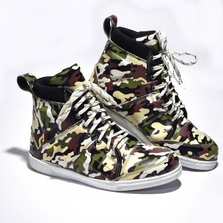 ZAPATOS PROFESORES DE PIEL SNEAKERS (CAMO VERDE)