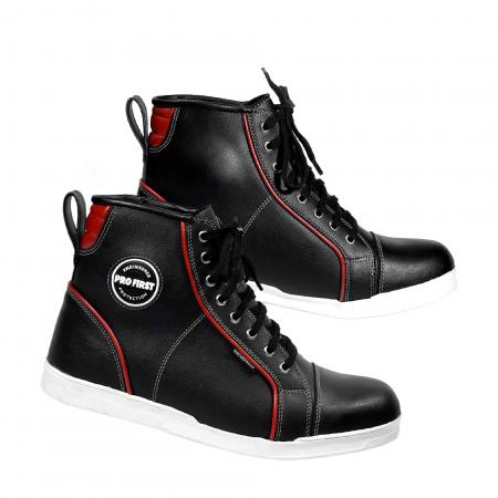Profirst leather sneakers shoes (red & black)