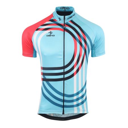 Deko Cycling Jersey Mens Short Sky Blue/Red