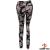 Womens Fitness Leggings Flower on Black