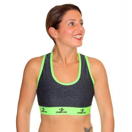 Ladies Gym Yoga Bra Green/Grey