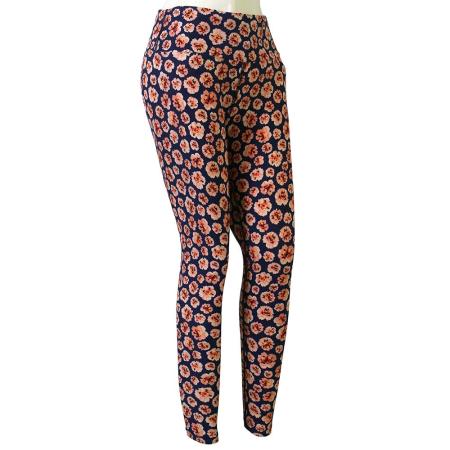 Women's Fitness Yoga Leggings Purple Flowers