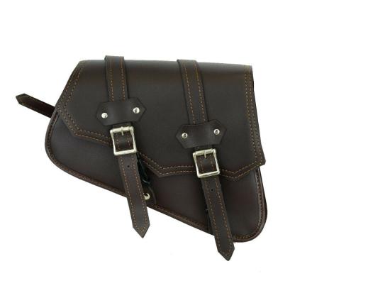 Motorcycle Left Saddle Bag Motorbike Brown Leather Saddle Bag Pannier Waterproof