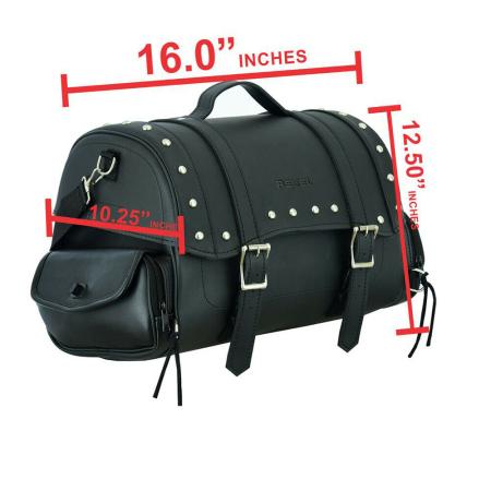 Motorcycle Saddlebag Leather Trunk Bag Rear Luggage Carrier Storage Universal UK