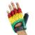 PUSH UNISEX SHORT FINGER LEATHER CYCLING GLOVES COTTON CROCHET - RED/YELLOW/GREEN