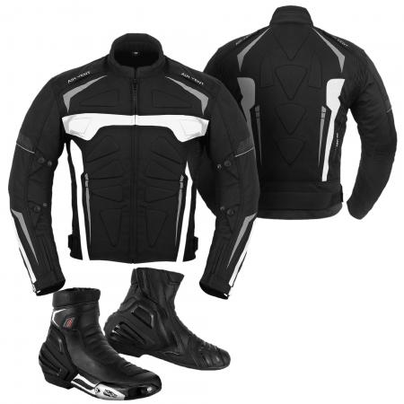 PROFIRST motowizard jacket with leather shoes (white)