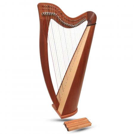 Muzikkon 28 String Claddagh Harp Mahogany