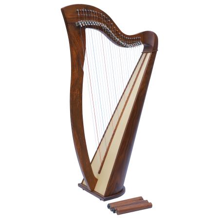 Muzikkon Mchugh Harp 27 String Rosewood Round Back